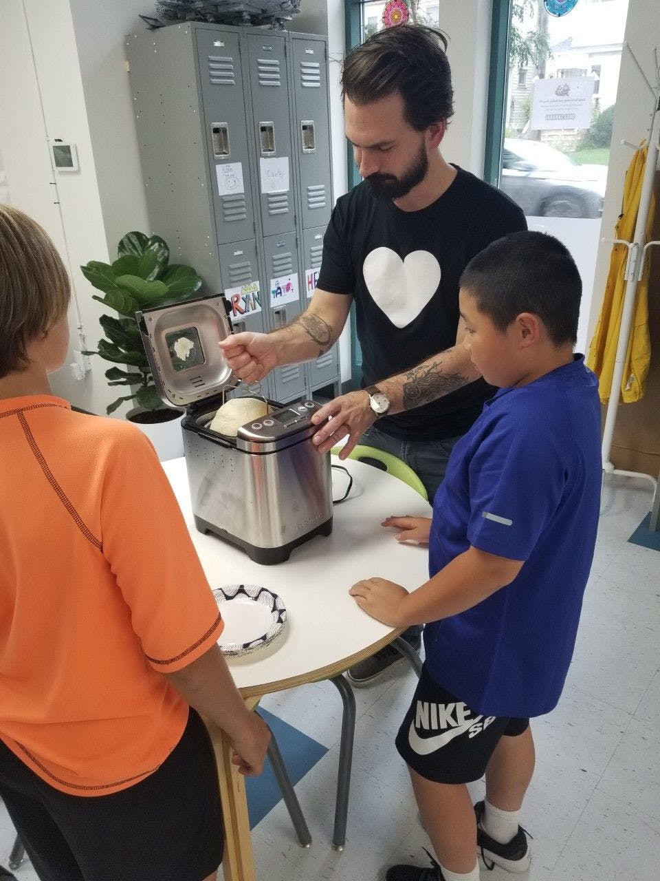 ati toronto students making bread with lead guide