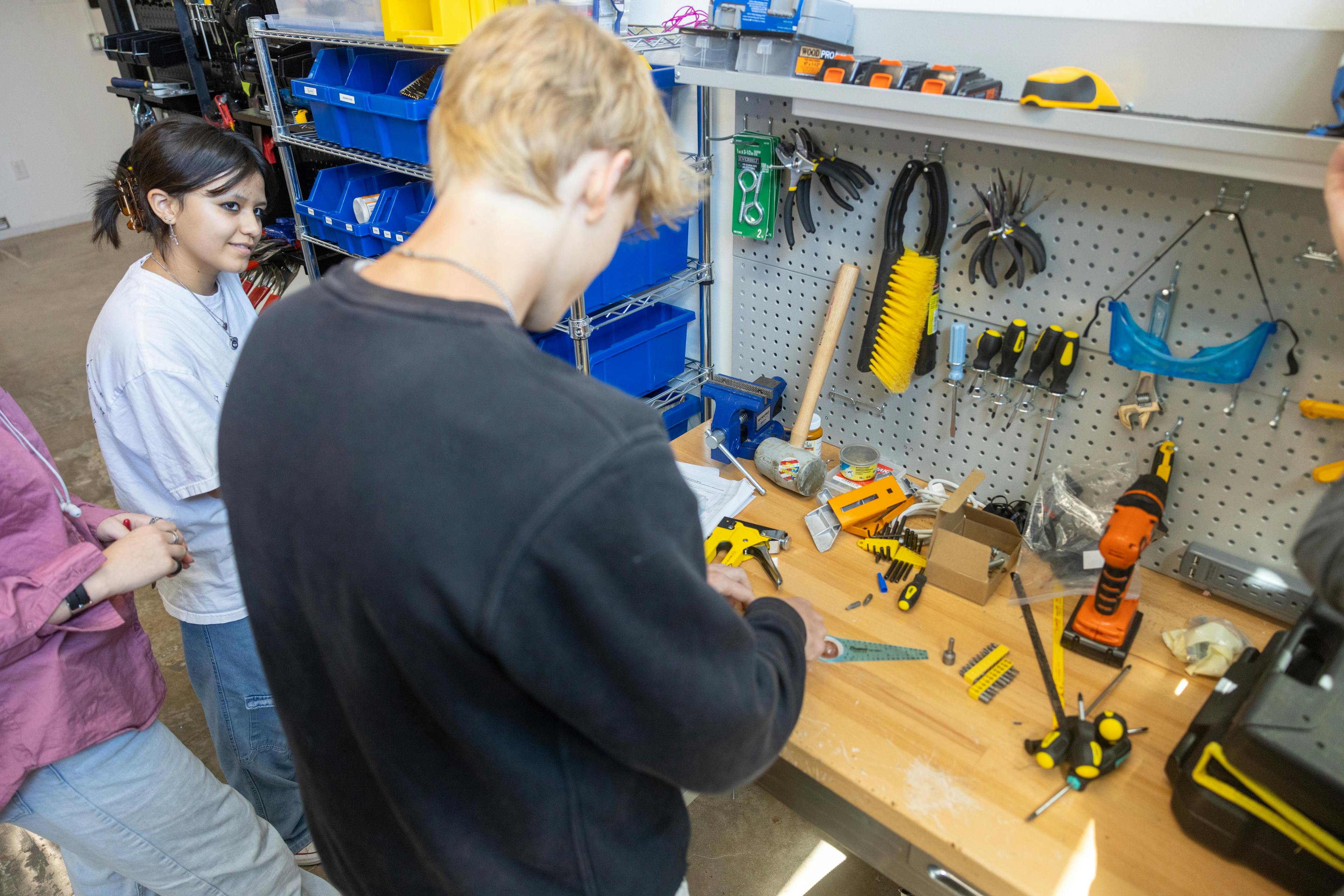 Students enjoy creating their own objects in the makerspace. 